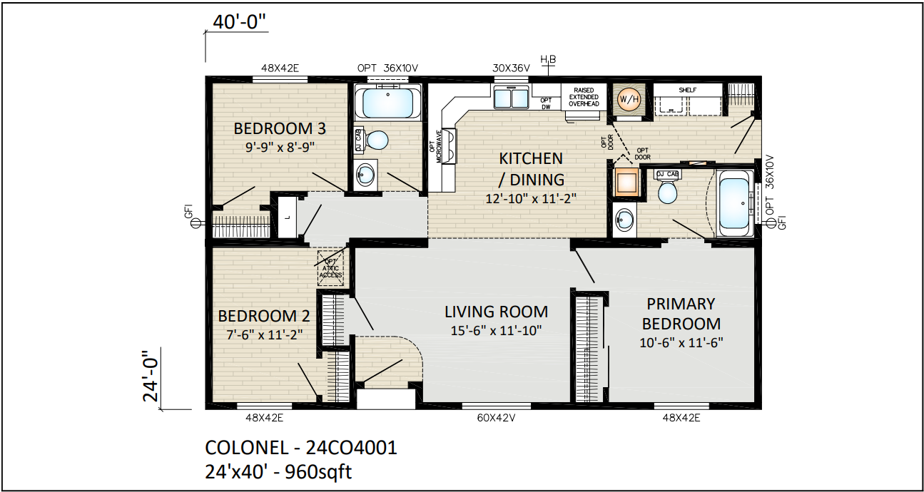 Colonel Double Section Floorplan