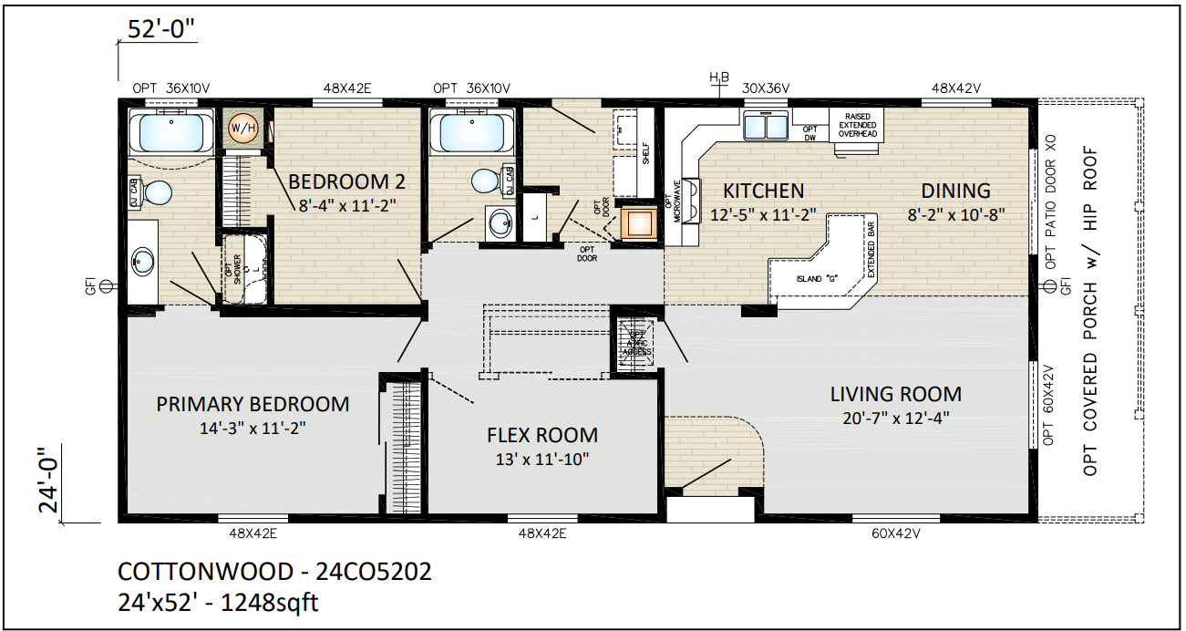 Cottonwood Double Section Floorplan