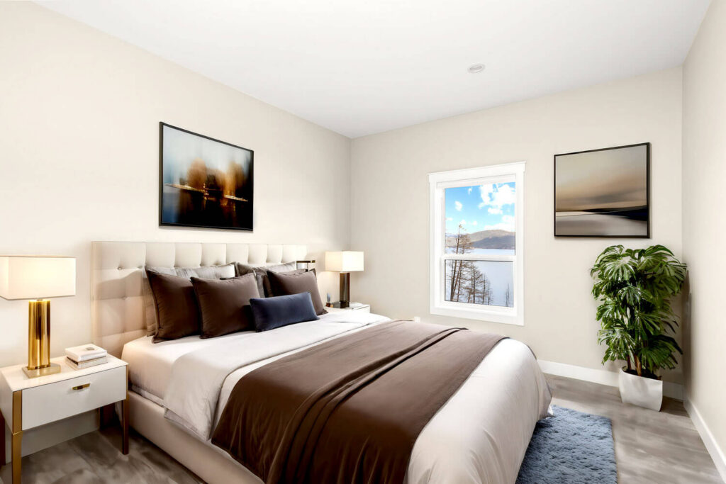 Comfortable bedroom with warm tones and quality finishes