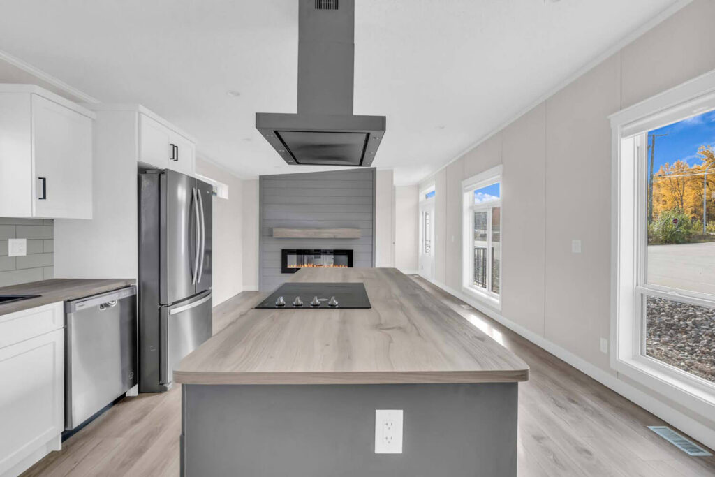 Well-appointed kitchen with designer fixtures and cabinetry